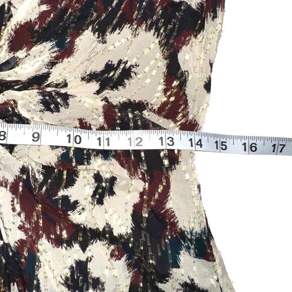 NWT ba&sh Kaz Robe V-Neck Printed Midi Dress SMALL in Ecru - Picture 9 of 10